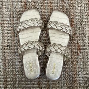 Gold Braided Cushionaire Sandals